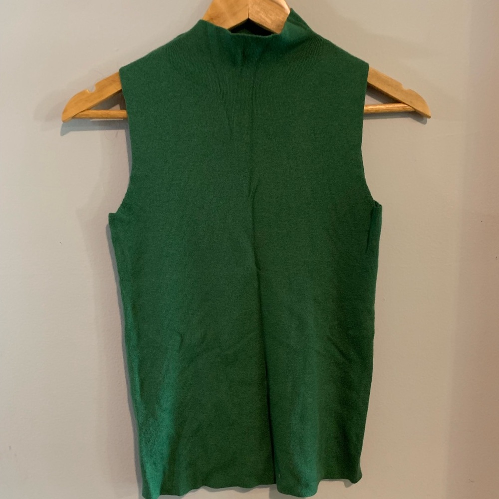Ann Taylor green mock neck shell